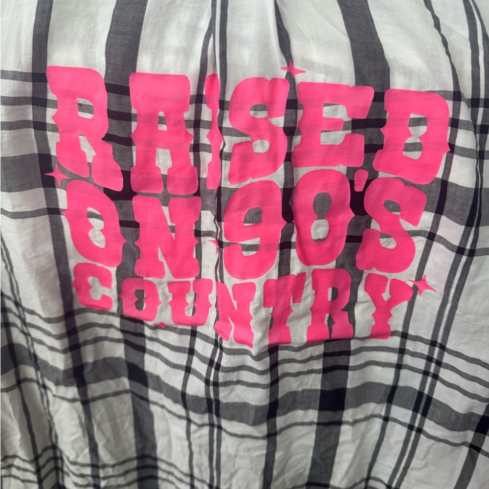 Plaid Shirt with Raised on 90s Country